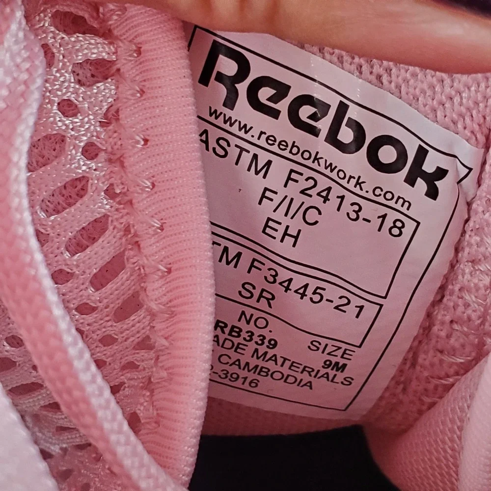 Reebok Fusion Flexweave Womens Work Boots Sz 9 M Pink Comp Toe Mid-Cut Lace Up